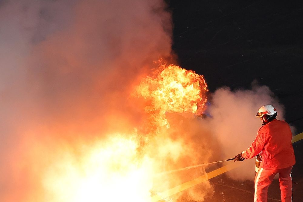 Fiery Showdown: Engine Failure Ignites Car Blaze at Bristol NASCAR Race